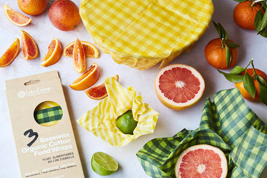 3 Waxed Organic Cotton Food Wraps